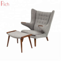 Fabric lounge papa bear chair with ottoman wingback chair furniture